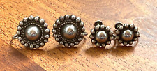 Vintage/Old  Fred Harvey Era Sterling Earrings (2) Pairs Screw Back picture