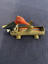 Woodpecker Metal Toothpick Dispenser Holder 1940's Red Head picture