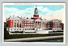 Pawtucket RI-Rhode Island, Scenic High School, Antique Vintage Postcard picture