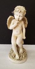 Cherub Figurine with Vase  Resin Vintage Whispering Angel Garden Statue 9.5