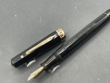 Wahl Eversharp Doric Black Resin Gold Trim Fountain Pen 14k Fine Nib c1940 picture