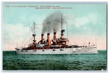 US Battleship Louisiana LA Postcard 600 Officers And Men Main Battery 24 Guns picture