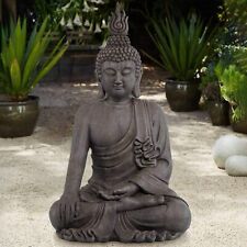 Meditating Buddha Bhumisparsha Mudra With Large Ushnisha Ceramic 3.5 Feet High picture