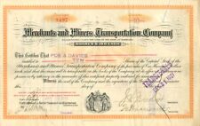 Merchants and Miners Transportation Co. - Stock Certificate - Mining Stocks picture