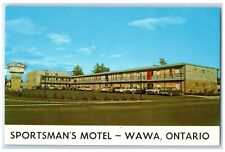 c1940's Sportsman's Motel Cars Roadside Wawa Ontario Canada Vintage Postcard picture