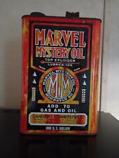 Vintage 1950's MARVEL MYSTERY Oil Can 1 Gallon - Gas & Oil---EMPTY picture