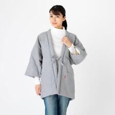 Japanese Women's Hanten Warm Wear Winter Jacket Textile Weave Navy picture
