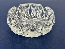 VINTAGE CUT CRYSTAL ASHTRAY STAR ETCHED BOTTOM      5 1/2 X 2 picture