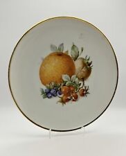 Rare Schumann Arzberg Germany Hand-Painted Fruit Plate with Gold Rim picture