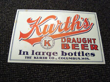 Circa 1940s Kurth Brewing Easel-Backed Cardboard Sign, NOS picture
