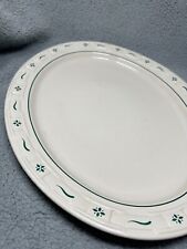 Longaberger Traditions Green Pottery Thanksgiving Turkey Plate Large Platter picture