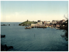 Tenby. Old and New Pier.  Vintage PC photochromy, photochromy, vintage photo picture
