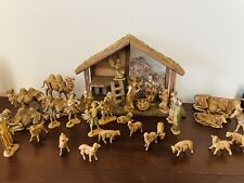 Vintage Fontanini Nativity Set Depose Italy 1983 - HUGE LOT 34 Pieces/ Stable picture