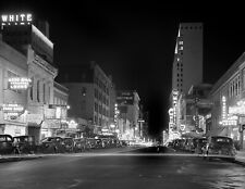 1942 Night View City Scape Dallas Texas Old Photo Poster Picture Print 8x10 picture