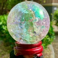 1.43LB    Natural Titanium Rainbow Quartz sphere Crystal ball Healing picture