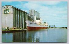 Fontenoy Loading Grain At Duluth Superior Harbor General Mills Vintage Postcard picture