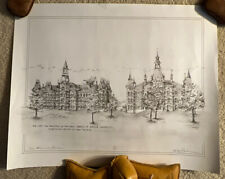 SIGNED LTD EDITION LITHOGRAPH BAYLOR UNIVERSITY OLD MAIN BURLESON MIKE BAKER picture