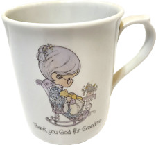 Vintage 1986 Enesco Precious Moments Thank You God for Grandma Coffee Tea Cup picture
