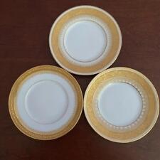 𝅺Limoges Three Small Antique Dessert/Salad Plates/Gold Encrusted Filigree picture