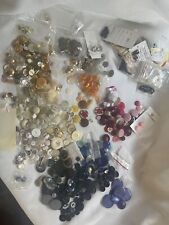 Vintage & Modern Lot of Buttons - 100’s in assorted colors, plus sequins & beads picture