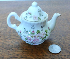 Fine Bone China Tiny Teapot Apple Blossom Made in England Florence Collectibles picture