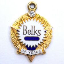 Belk's Employee Service Charm Pendant 25 Years 10K Gold With Diamond Vintage picture