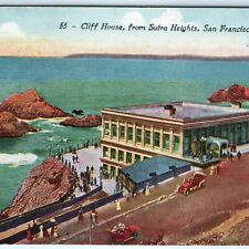 c1910s San Francisco, CA Cliff House Sutro Heights Litho Photo Cars People A22 picture