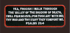 Psalms 23-4 White Embroidered Christian IRON ON PATCH  picture