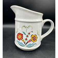 Vintage Bergquist Milk Pitcher Scandinavian Swedish Folk Art Flowers 6.25