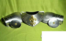 18GA Medieval Warrior Pauldrons Shoulder Armor With Gorget LARP Cosplay Sugarlo picture