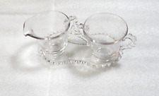 Vintage  Candlewick Creamer  Sugar Bowl Tray Set Imperial  Glass A picture