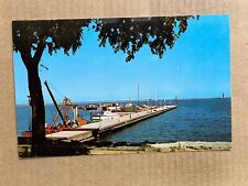 Postcard Sheboygan WI Wisconsin Yacht Basin Pier Boats Lake Michigan Vintage PC picture