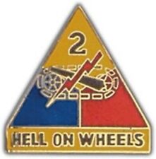 ARMY 2ND  ARMORED DIVISION HELL ON WHEELS MILITARY PIN  picture
