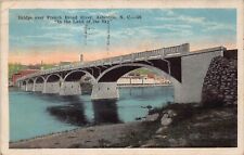Asheville NC Railway Railroad Train Bridge French Broad River Vtg Postcard T3 picture
