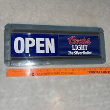 Vintage Coors Light Sign Slides Open Closed 16” Long 1991 Front Back Thank You picture