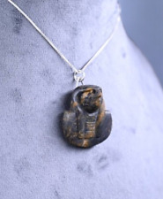 UNIQUE ANCIENT EGYPTIAN ANTIQUITIES God Horus as Rare Amulet and Silver Chain BC picture