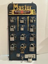 Vintage Master Lock Store Display Board Padlocks And Keys 11.5