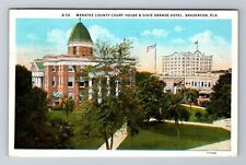 Bradenton FL-Florida, Manatee County Court House, c1937 Vintage Postcard picture