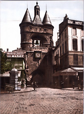 France, Bordeaux. The Bell Door.  vintage print photochromie, vintage  picture