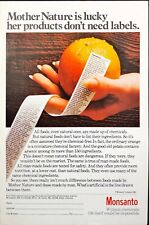 1980 Monsanto All Foods are made of Chemicals Orange Vintage Print Ad  picture