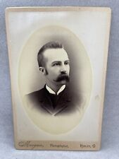 Handsome MAN w MASSIVE KILLER MUSTACHE 1880s CABINET PHOTO Suit. Ohio, Earp picture