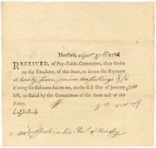 1780's dated Pay Order - Connecticut Revolutionary War Bonds - Connecticut Revol picture