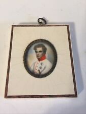 ANTIQUE MINIATURE HAND PAINTED PORTAIT OF YOUNG MAN WITH NAME picture