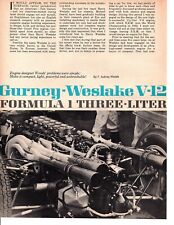 1967 GURNEY-WESTLAKE V-12 FORMULA 1 RACING ENGINE ~ ORIGINAL 7-PAGE ARTICLE picture