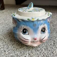 Vintage LEFTON Miss Priss Kitten Cat SUGAR BOWL and LID #1508 Japan- Flaws picture