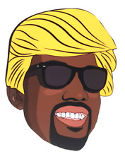 LARGE 3 x 4 inch KANYE with TRUMP HAIR Sticker - MAGA 2024 picture