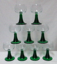 Luminarc VCA 0.1 France Vintage Emerald Green etched grapes Cordial Glass Set 9 picture