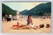 Marion VA-Virginia, Sunbathing on Hungry Mother Beach, Vintage c1957 Postcard picture