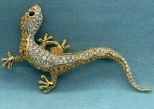Swarovski Crystal Lizard Brooch Pin Gecko 2-Tone - BEAUTIFUL picture