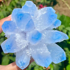 410G New Find BLUE Phantom Quartz Crystal Cluster Mineral Specimen Healing picture